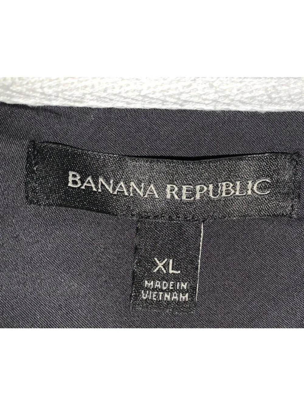 Banana Republic Sz XL Gray Sweater Mens Pullover Black Trim Cotton Blend EUC